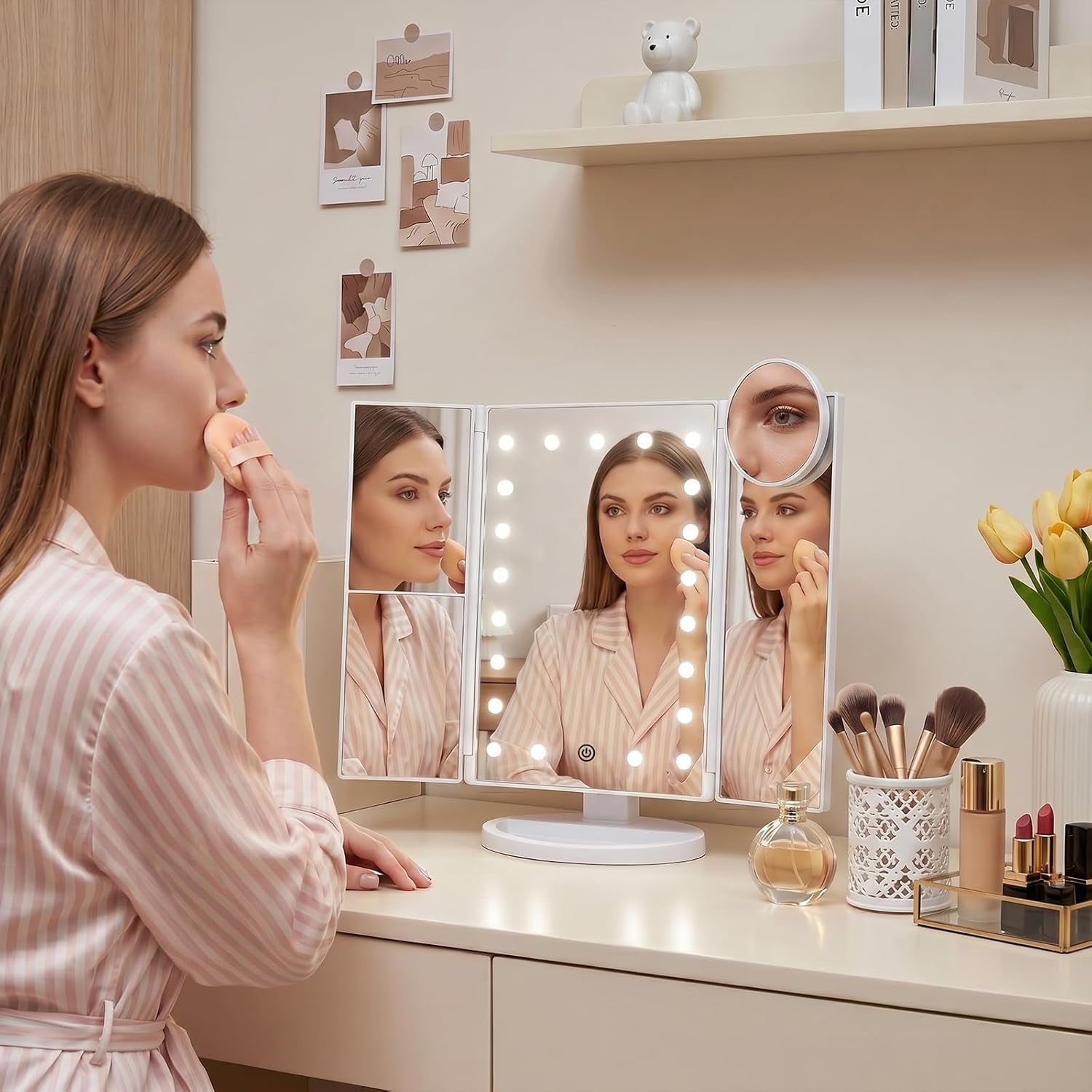 LED Vanity Makeup Mirror with Lights & Magnification