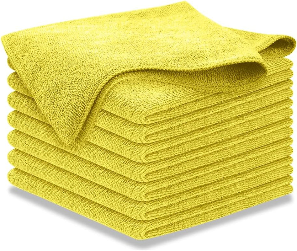 12-Pack Microfiber Cleaning Cloths - Ultra Absorbent, Streak-Free Shine, 1200 Washes - Perfect for Car Cleaning & Home Use!