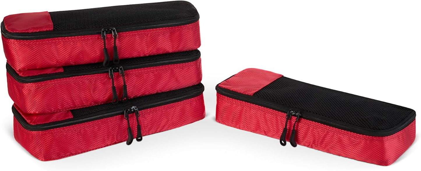 Travel Packing Cubes Set – 4 Piece Luggage Organizer Set (Blue)