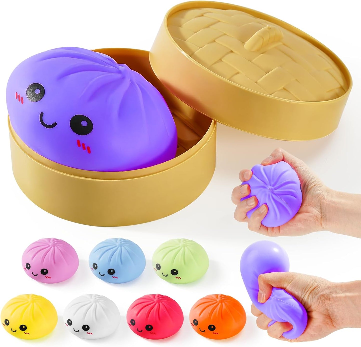 Glitter Dumpling Squishy Mystery Box – Stress Relief Fidget Toy (Golden)