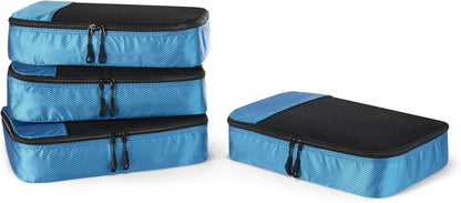 Travel Packing Cubes Set – 4 Piece Luggage Organizer Set (Blue)
