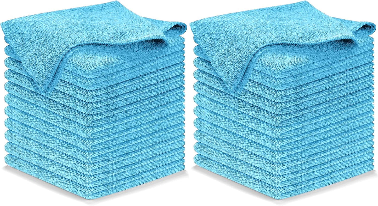 12-Pack Microfiber Cleaning Cloths - Ultra Absorbent, Streak-Free Shine, 1200 Washes - Perfect for Car Cleaning & Home Use!