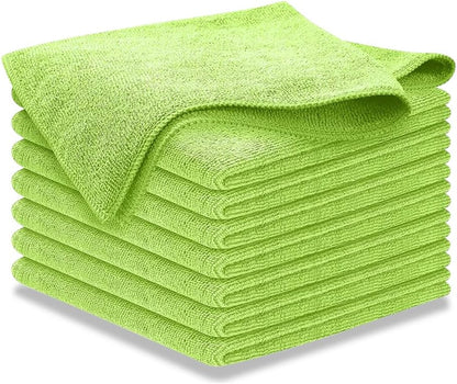 12-Pack Microfiber Cleaning Cloths - Ultra Absorbent, Streak-Free Shine, 1200 Washes - Perfect for Car Cleaning & Home Use!