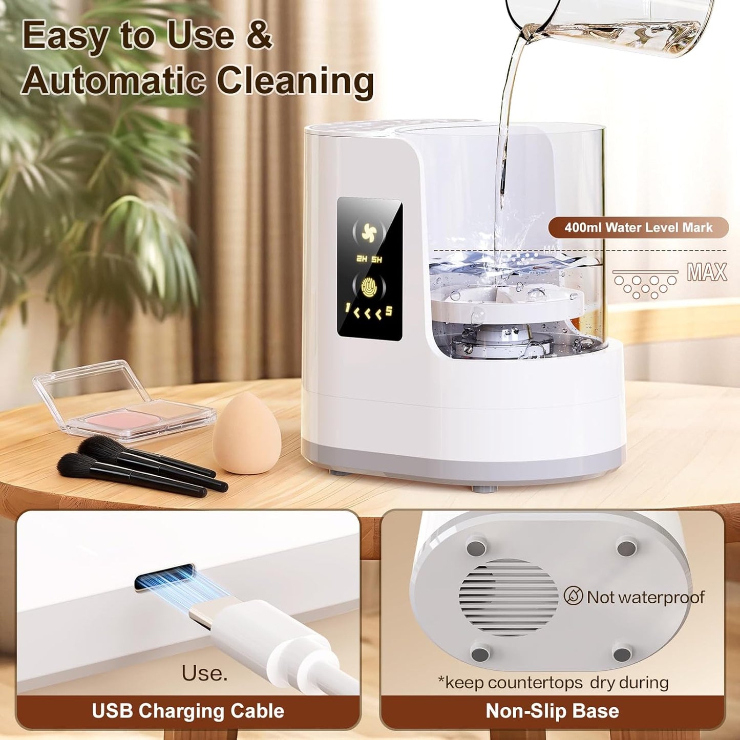 3-in-1 Electric Makeup Brush Cleaner