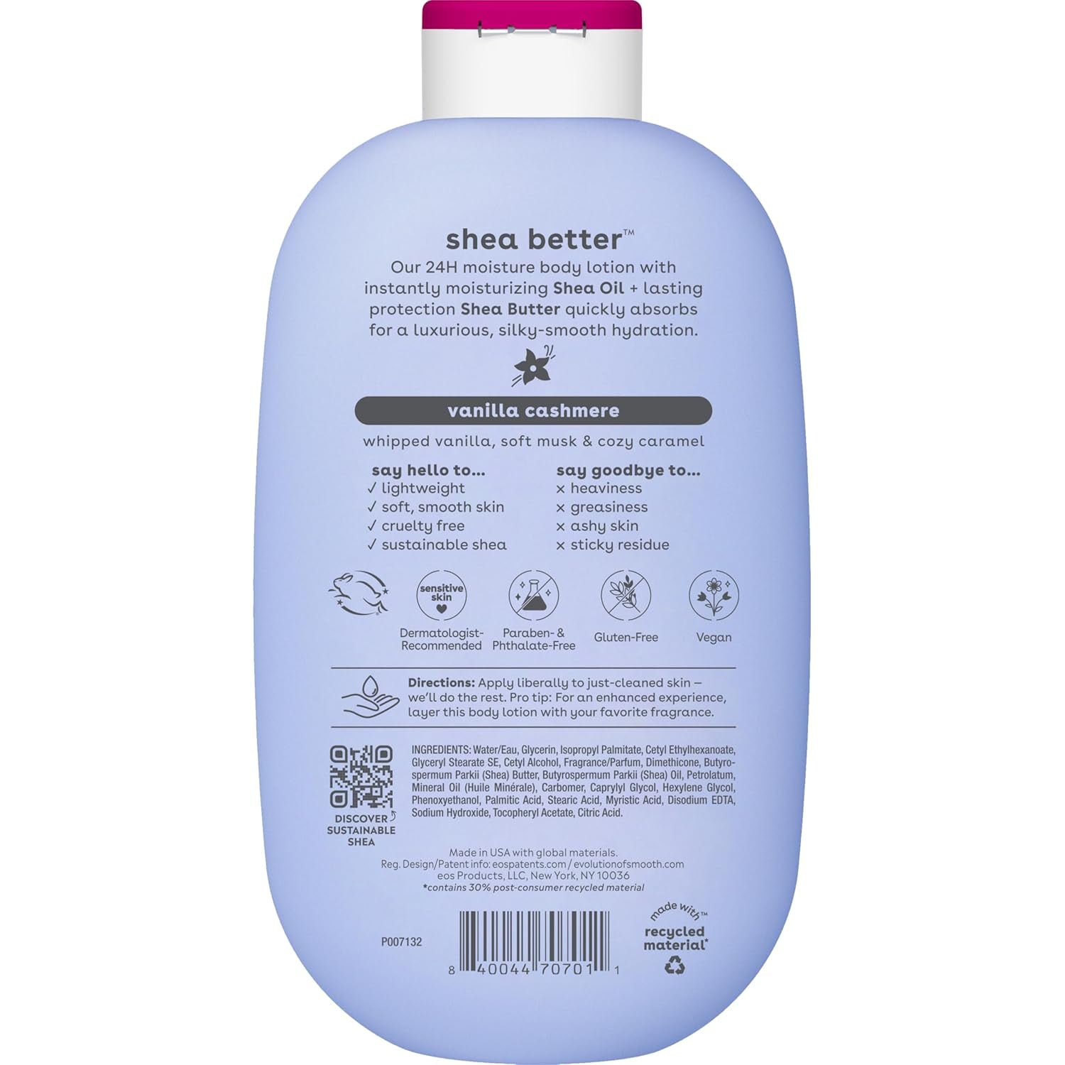 Vanilla Cashmere Body Lotion – 24-Hour Moisture with Natural Shea Butter, Lightweight & Non-Greasy Formula, Vegan Skin Care, 16 fl oz