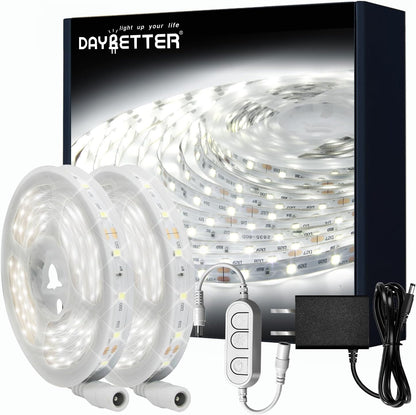 Dimmable 20 Ft White LED Strip Lights - Bright 6500K Rope Lighting for Bedroom, Kitchen & Home Decor (1 Roll)