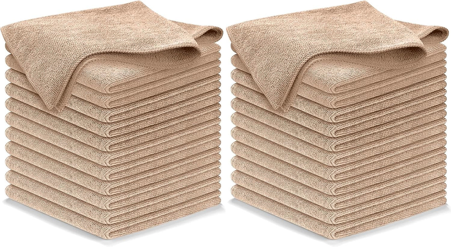 12-Pack Microfiber Cleaning Cloths - Ultra Absorbent, Streak-Free Shine, 1200 Washes - Perfect for Car Cleaning & Home Use!