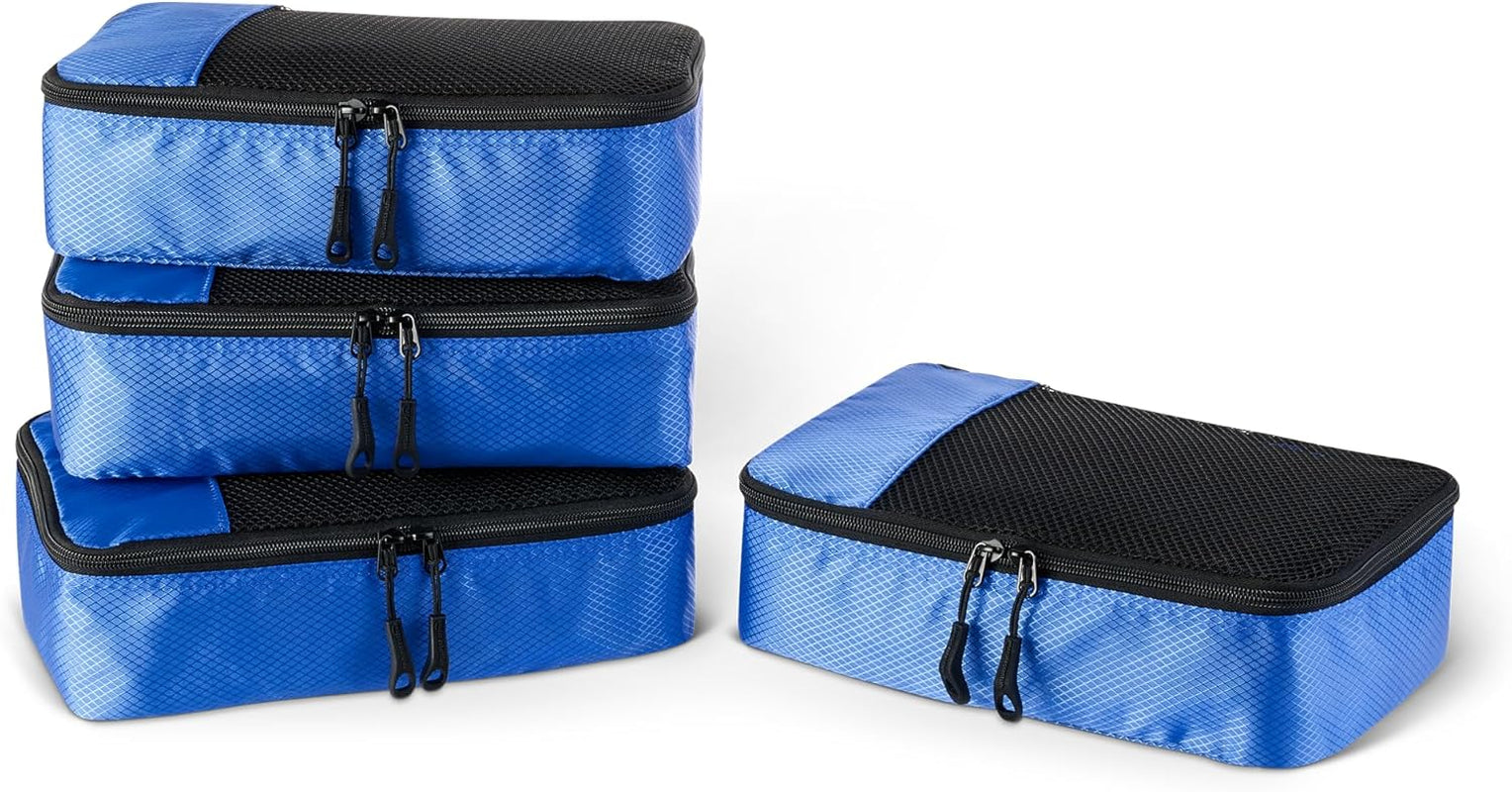 Travel Packing Cubes Set – 4 Piece Luggage Organizer Set (Blue)