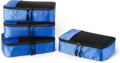 Travel Packing Cubes Set – 4 Piece Luggage Organizer Set (Blue)
