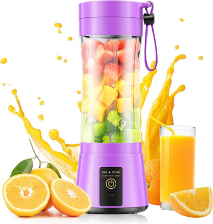 Portable Smoothie Blender Cup – USB Rechargeable 380ML,USB Portable Blender Cup – 6 Blade Smoothie Maker