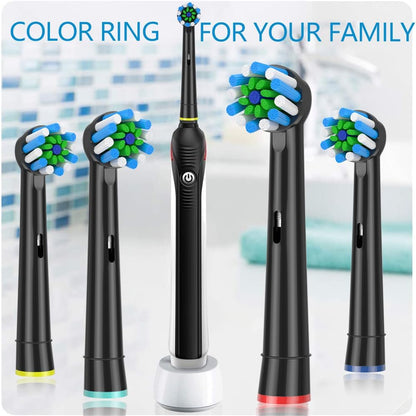 Replacement Brush Heads Fit for Braun Oral b, Compatible with Oral-B Pro 1000/2000/3000/5000/6000 Smart and Genius Electric Toothbrush, 12 Pcs (Black) 