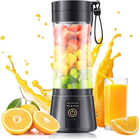 Portable Smoothie Blender Cup – USB Rechargeable 380ML,USB Portable Blender Cup – 6 Blade Smoothie Maker