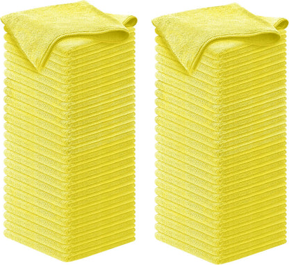 12-Pack Microfiber Cleaning Cloths - Ultra Absorbent, Streak-Free Shine, 1200 Washes - Perfect for Car Cleaning & Home Use!