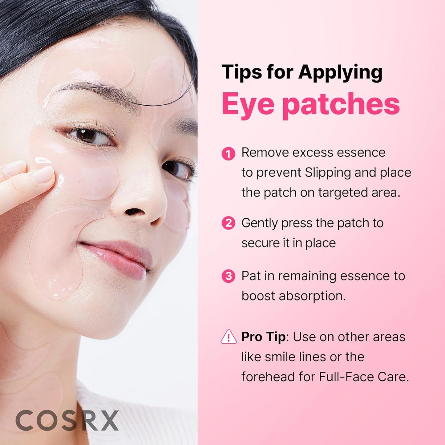 Pink Peptides Collagen Hydrogel Eye Patches – Cooling Under Eye Masks with Peptides & Caffeine for Puffiness, Hydration & Firm-Looking Skin, 60 Count