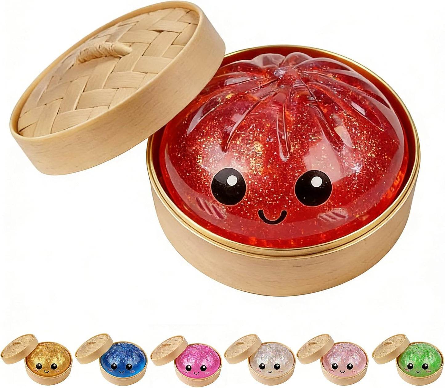Glitter Dumpling Squishy Mystery Box – Stress Relief Fidget Toy (Golden)