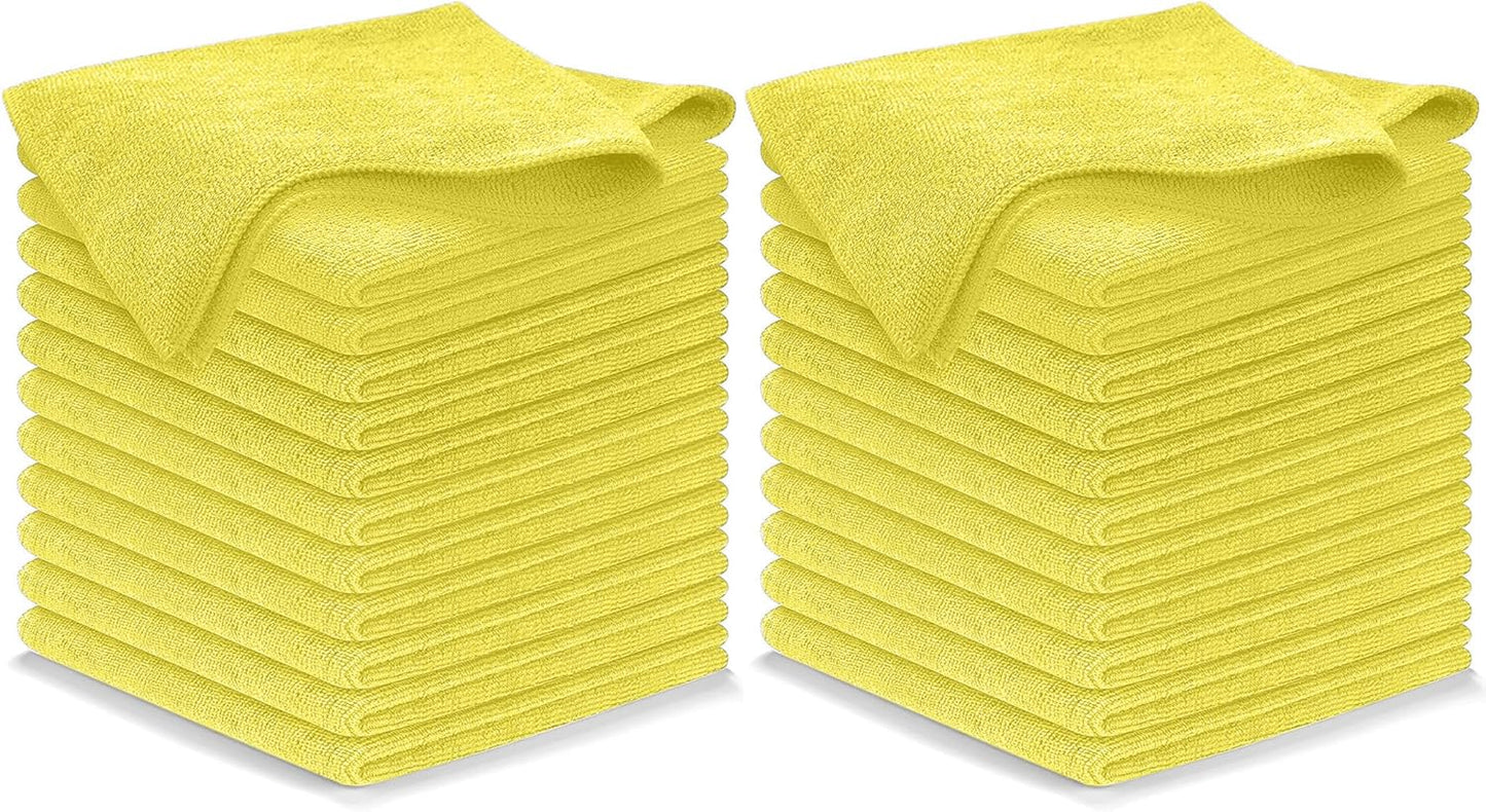 12-Pack Microfiber Cleaning Cloths - Ultra Absorbent, Streak-Free Shine, 1200 Washes - Perfect for Car Cleaning & Home Use!