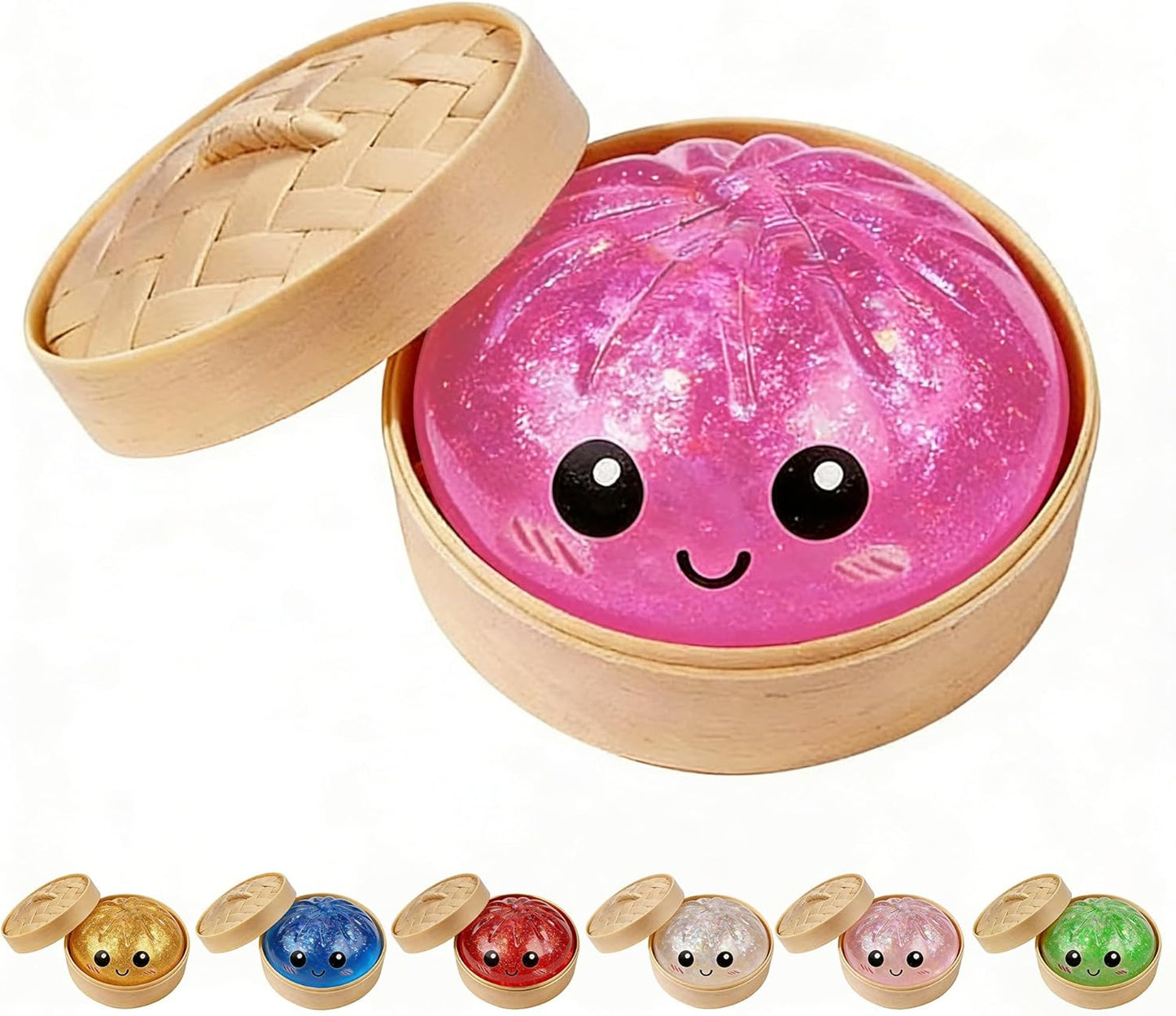 Glitter Dumpling Squishy Mystery Box – Stress Relief Fidget Toy (Golden)
