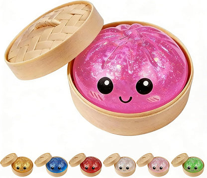 Glitter Dumpling Squishy Mystery Box – Stress Relief Fidget Toy (Golden)