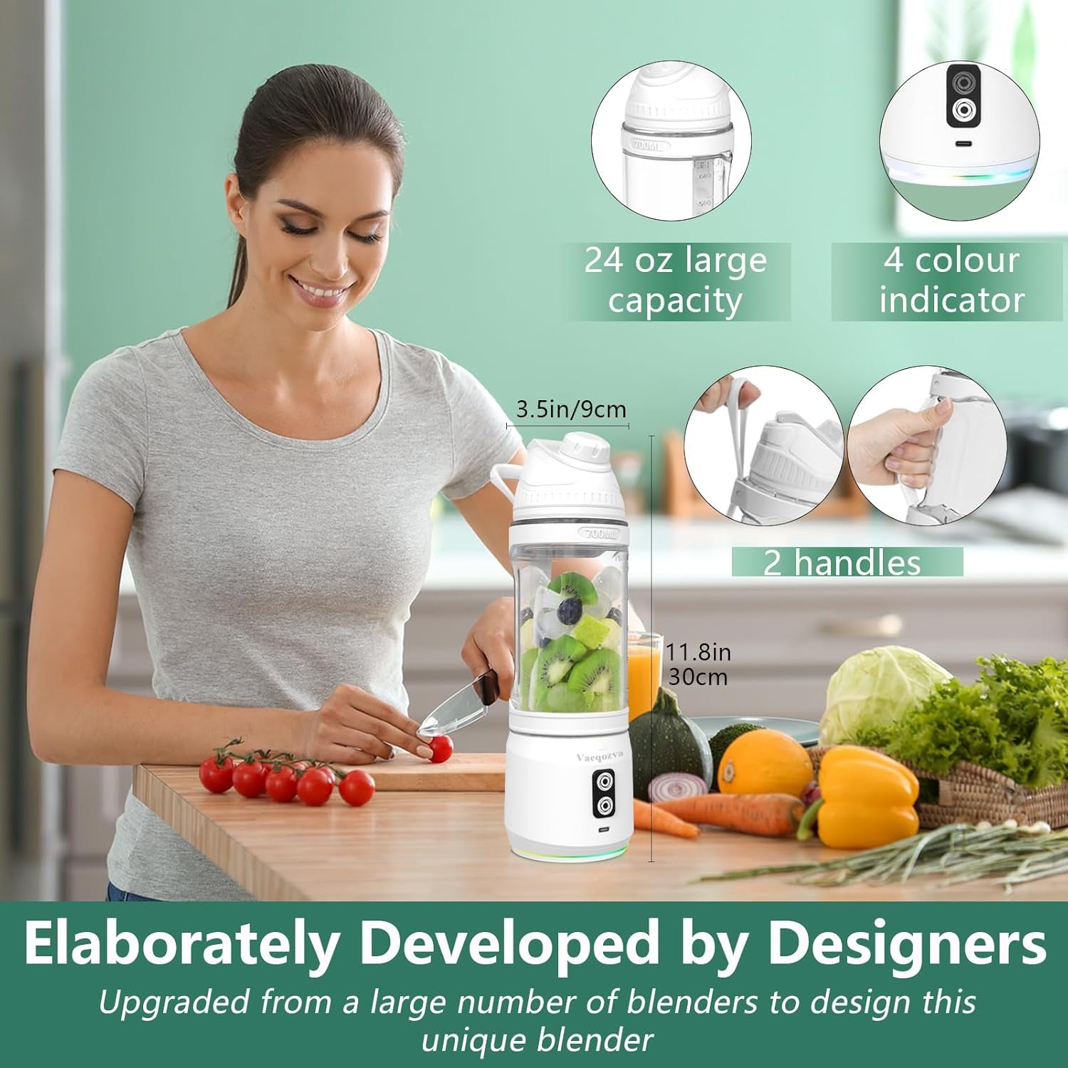 Portable USB Blender Bottle – 700ML Smoothie Maker