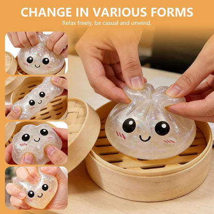 Glitter Dumpling Squishy Mystery Box – Stress Relief Fidget Toy (Golden)