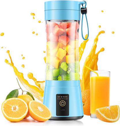 Portable Smoothie Blender Cup – USB Rechargeable 380ML,USB Portable Blender Cup – 6 Blade Smoothie Maker