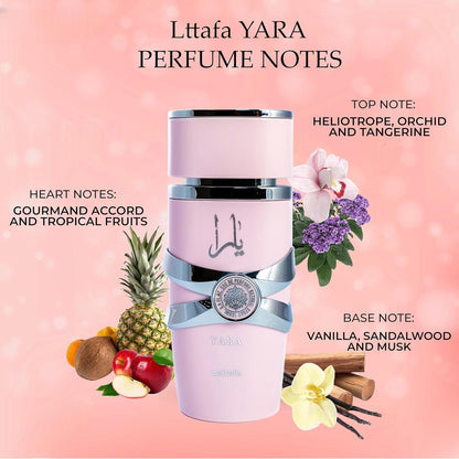 Lattafa Yara Eau de Parfum for Women 3.4 oz (100ml) | Long Lasting Arabic Perfume
